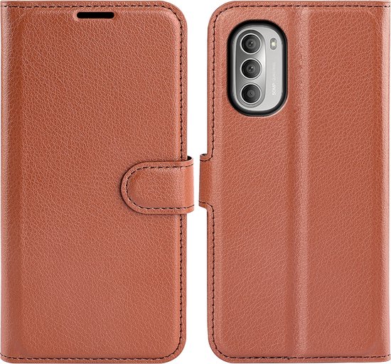 Motorola Moto G51 Case - MobyDefend Leatherette Wallet Book Case - Marron - Mobile Phone Case - Phone Case Ce produit est compatible avec: Motorola Moto G51