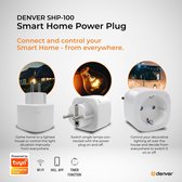 Denver - Smart WIFI Plug - Triple Set - 3 Stuks - Slimme Stekker - Werkt met TUYA - WiFi - Stopcontact - Google home -Wit