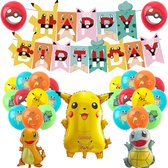Pikachu Party Set/Pokemon Thema Verjaardag Trek Vlag Latex Ballon Set/Folieballon/Kinderfestival Set