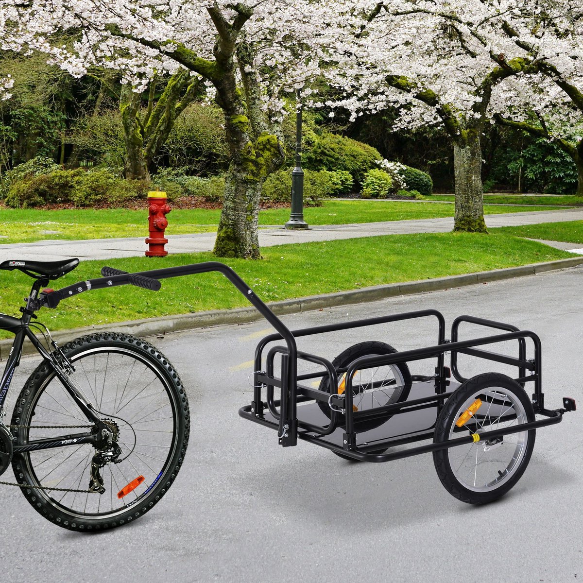 SAMAX Fietsaanhangwagen voor Vervoer Transportaanhanger Fietsaanhanger