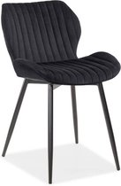 Colenis - Jay Eetkamerstoel - Set Van 4 - Zwart - Fluweel - Velvet - Industrieel