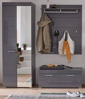 Lomadox Garderobeset - Schoenenkast - Kledingkast - Hoogglans - 163 x 195 x 38 cm