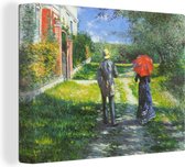 Canvas Schilderij Hellende weg - Schilderij van Gustave Caillebotte - 40x30 cm - Wanddecoratie
