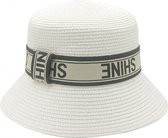 Hoed SHINE - Dames - Bucket Hat - Lengte 29 cm - Wit
