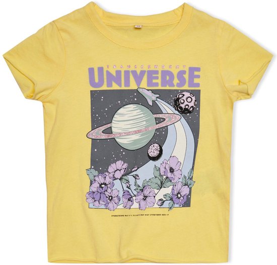 Only t-shirt meisjes - geel - KMGlucy - maat 98