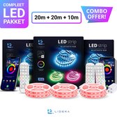 Lideka® - LED strip 50 Meter - Pakket Van 20 + 20 + 10 Meter - RGB - incl. App - Light Strips - Licht Strip - Led Verlichting