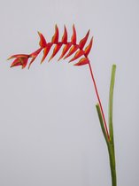 Kunstbloem - Heliconia - topkwaliteit decoratie - 2 stuks - zijden bloem - Rood - 94 cm hoog
