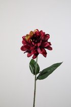 Kunstbloem - Dahlia - topkwaliteit decoratie - 2 stuks - zijden bloem - rood - 53 cm hoog