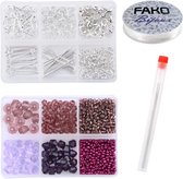 Fako Bijoux® - DIY Kralen Set - Glas Kralen Set - Glaskralen - Sieraden Maken - 846 Stuks - Paars