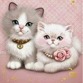 TOPMO - Pluizige kittens - 40X50CM- Diamond painting pakket - HQ Diamond Painting - VOLLEDIG dekkend - Diamant Schilderen - voor Volwassenen – ROND