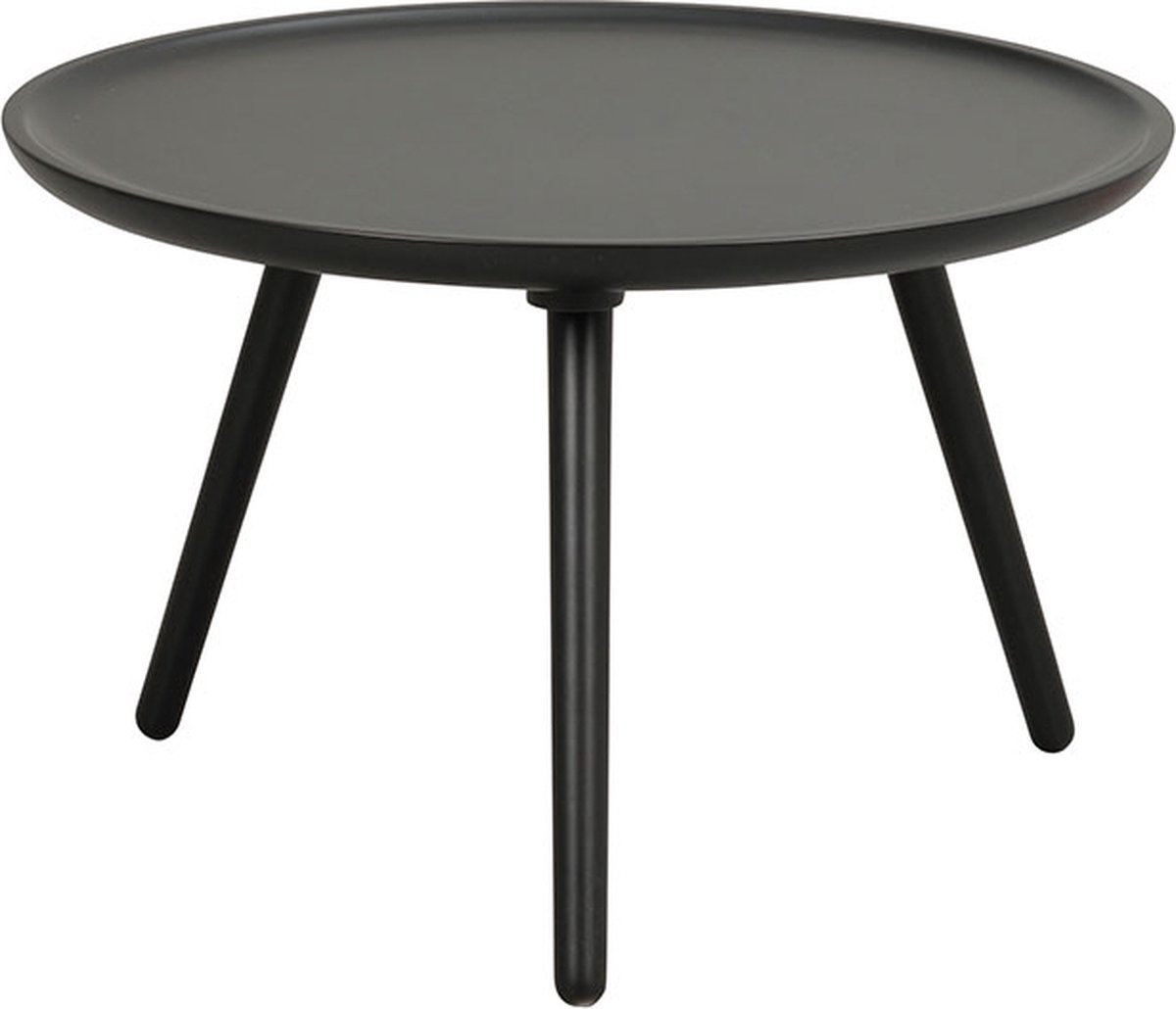 Rowico Home Daisy Salontafel Zwart - Hout - Rond - Schuine Poten - Ronde Koffietafel - Bijzettafel - Woonkamer - Scandinavisch - Ø 55 x 35 cm