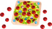 Tooky Toy lieveheersbeestje - memory spel - 20 cm - hout - 27 delig