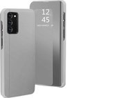 LuxeBass Hoesje geschikt voor Samsung Galaxy A51 Hoesje - Clear View Case - Zilver