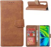 LuxeBass Hoesje geschikt voor Xiaomi Mi Note 10 Lite - Bookcase Bruin - portemonnee hoesje - telefoonhoes - gsm hoes - telefoonhoesjes