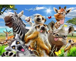 foto van Wooden City Welkom in Afrika XL - Houten Vormpuzzel - 52x37,5 cm - 600 stukjes