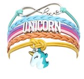 Armband - Eenhoorn - Unicorn armband verstelbaar- voor bij je Unicorn prinsessenjurk -  17/14 cm