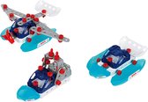 Klein Toys Bosch 3in1 Bouwpakket waterscooterteam - 55 onderdelen - incl. blauwdrukken voor 3 vaartuigen, momentsleutel en schroevendraaier - blauw rood grijs