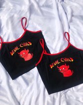 Crop top devil print, size S - Cute- Tank top - 'Devil child'