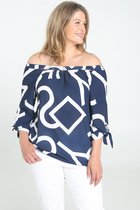 Paprika Dames Blouse Eva met strikjes aan de mouwen - Outdoorblouse - Maat 52