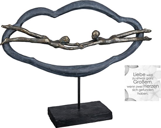 Casablanca modernes Design Sculptuur, ijzer, zilverkleurig, hoogte 18 cm