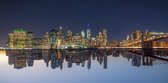 “The Upsidedown” Skyline van New York. | Hoge resolutie  fotoprint op geborsteld staal  |  Fine Art Photography Prints by Tuistos Sparks | Dibond fijn geborsteld aluminium 90x45cm