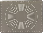 Florina Anide siliconen bakmat / deeg mat met maattabellen - 49.7 x 39.7 cm - taupe - oprolbaar - flexibel - hittebestendig - maataanduidingen