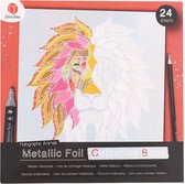 DécoTime - Gouden metallic kleurboek - Metallic Foil Colouring Book - Goud - Kleuren - Bloemen - Mandala's