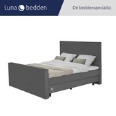 Luna Bedden - Boxspring Skye - 200x200 Compleet Grijs Glad Bed