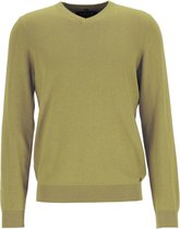 MARVELIS modern fit trui katoen - V-hals - lime groen -  Maat: L