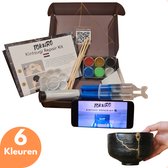 Tokuro Kintsugi Repair Kit XL - Bio Repair Kit - 6 Kleuren: Goud, Zilver, Zwart, Rood, Blauw, Groen - Goudlijm - Keramiek - DIY Kintsugi Kit - Voedselveilig - Vaatwasserbestendig