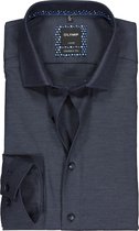 OLYMP - Luxor S7 MF Overhemd Melange Donkerblauw - 40 - Heren - Modern-fit