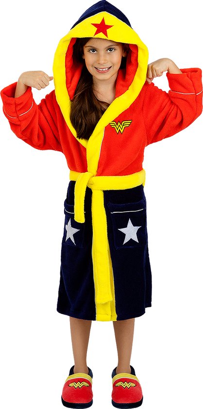 FUNIDELIA Wonder Woman Badjas voor meisjes Superhelden - jaar cm) - Rood