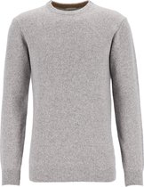 Profuomo heren trui wolmengsel - slim fit met O-hals - grijs melange -  Maat: XL