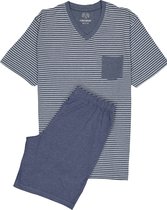 Ceceba heren shortama - blauw met wit gestreept - Maat: M