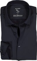 OLYMP No. Six 24/Seven super slim fit overhemd - marine blauw tricot - Strijkvriendelijk - Boordmaat: 42