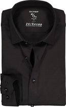 OLYMP No. Six 24/Seven super slim fit overhemd - tricot - zwart - Strijkvriendelijk - Boordmaat: 42