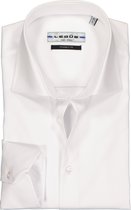 Ledub modern fit overhemd - wit twill - Strijkvrij - Boordmaat: 46