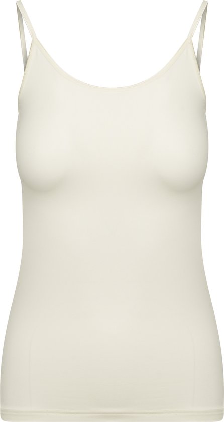RJ Bodywear Pure Color dames spaghetti top (1-pack) - hemdje met smalle verstelbare bandjes - ivoor - Maat: XL