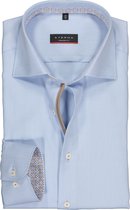 ETERNA modern fit overhemd - structuur heren overhemd - lichtblauw (beige dessin contrast) - Strijkvrij - Boordmaat: 45