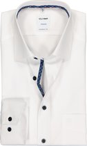 OLYMP Tendenz modern fit overhemd - wit  (contrast) - Strijkvriendelijk - Boordmaat: 42