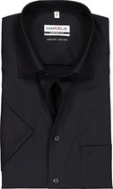 MARVELIS comfort fit overhemd - korte mouw - zwart - Strijkvrij - Boordmaat: 42