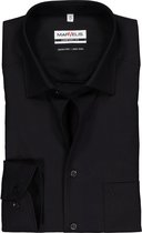 MARVELIS comfort fit overhemd - zwart - Strijkvrij - Boordmaat: 43