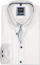 OLYMP Level 5 body fit overhemd - wit twill (contrast) - Strijkvriendelijk - Boordmaat: 43