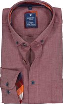 Redmond regular fit overhemd - Oxford - bordeaux rood (contrast) - Strijkvriendelijk - Boordmaat: 37/38