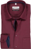 MARVELIS comfort fit overhemd - donkerrood Chambray (contrast) - Strijkvrij - Boordmaat: 45