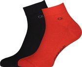 Calvin Klein herensokken Simon (2-pack) - hoge enkelsokken - rood met zwart - Maat: 43-46