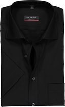 ETERNA modern fit overhemd - korte mouw - poplin heren overhemd - zwart - Strijkvrij - Boordmaat: 42