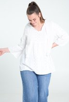 Paprika Dames Katoenen blouse met Engels borduurwerk - Outdoorblouse - Maat 50