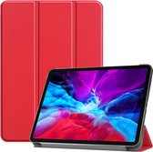 iPad Pro 11 inch hoes - Tri-Fold case - iPad 2021 (11'') hoes - hoes ipad Pro 2020 - iPad 11 inch (2021/2020/2018) case Tri-Fold - Rood