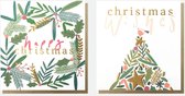 2 pakjes kerstkaarten van 8 stuks Wreath & Tree Caroline Gardner